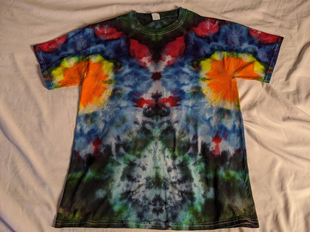 Tie Dyed Tee Shirt, Hanes, Size M, 100% Cotton